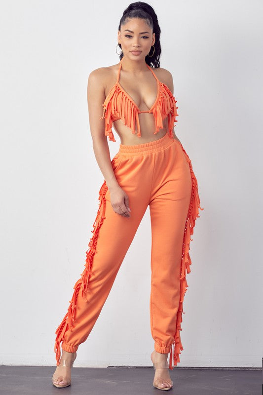Shingle Bra Top Jogger set